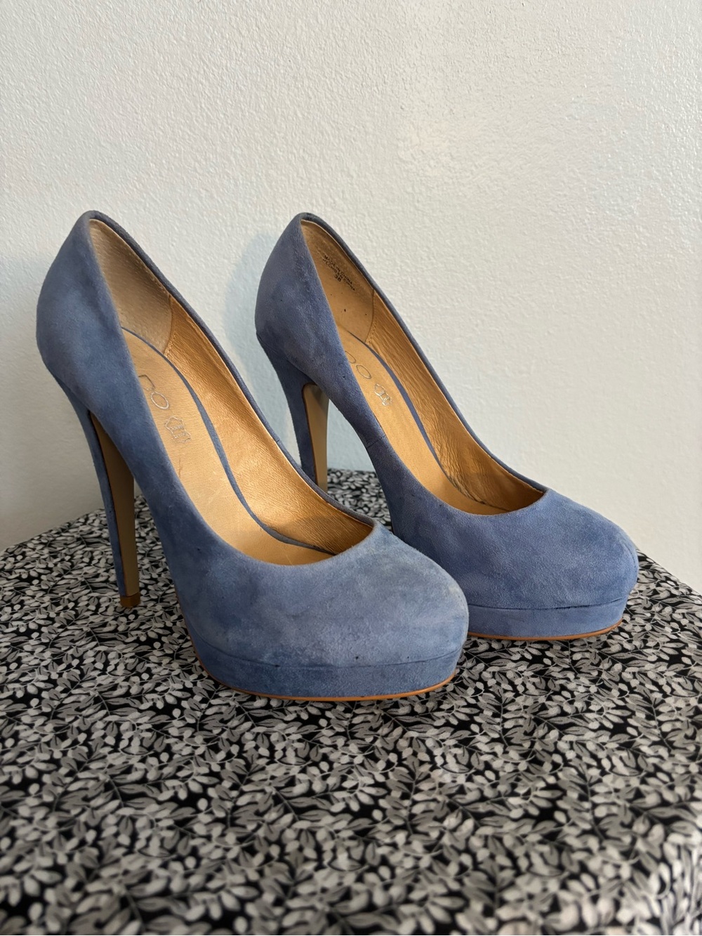 Aldo Dusty Blue Suede Platform Pumps